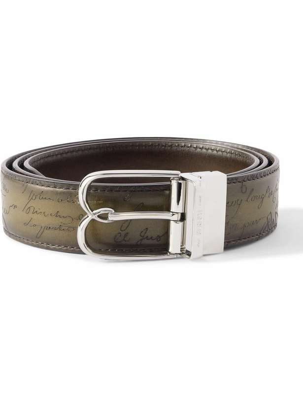 Photo: Berluti - 3.5cm Scritto Venezia Leather Belt - Brown