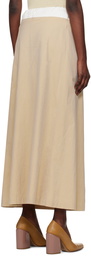 Dries Van Noten Beige Drawstring Midi Skirt