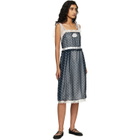 Marc Jacobs Navy Ribbon Strap Chiffon Midi Dress