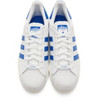 adidas Originals White and Blue Superstar Sneakers