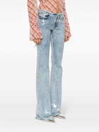 Diesel Blue Low Rise Sequin Flared Jeans