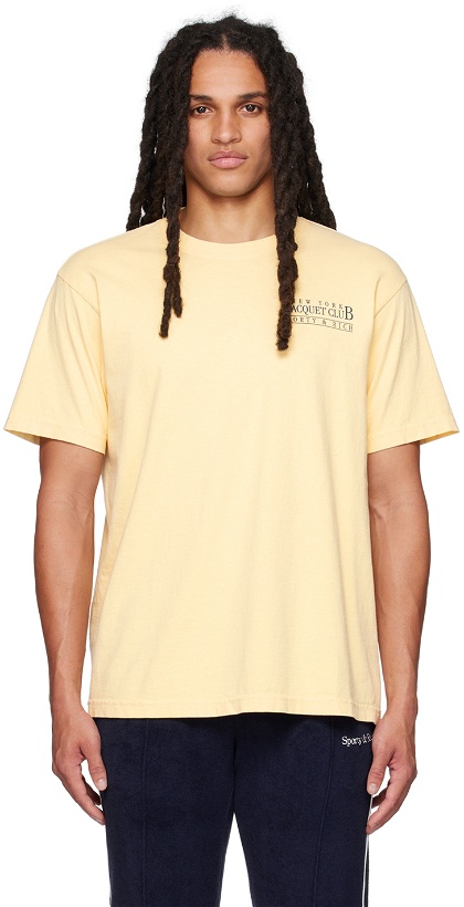 Photo: Sporty & Rich Yellow 'NY Racquet Club' T-Shirt