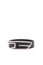 Diesel 3cm leather belt with D-logo buckle - Belts - Unisex - Black