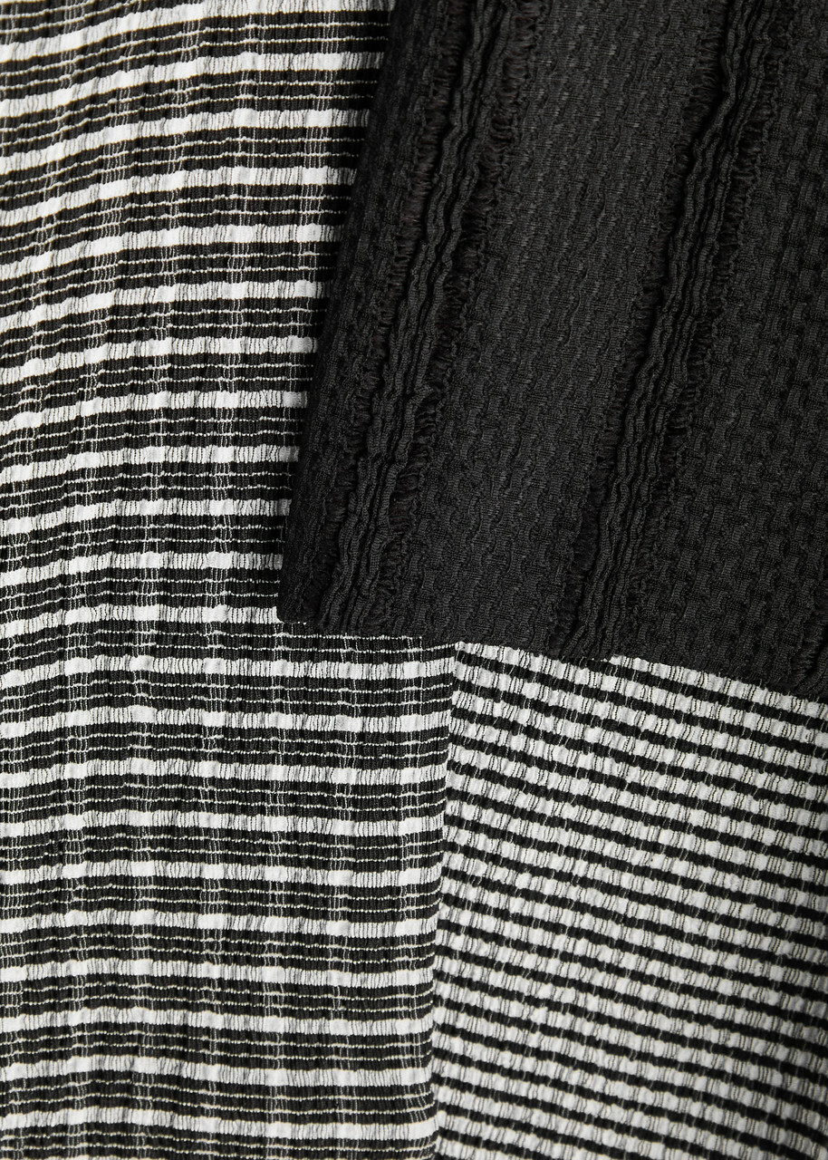 Stine Goya Patchwork Printed Smocked top Black And White