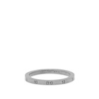 Maison Margiela Men's Embossed Number Logo Slim Band Ring in Silver