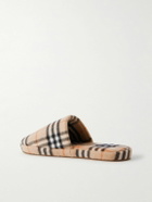 Burberry - Checked Virgin Wool-Blend Slippers - Neutrals