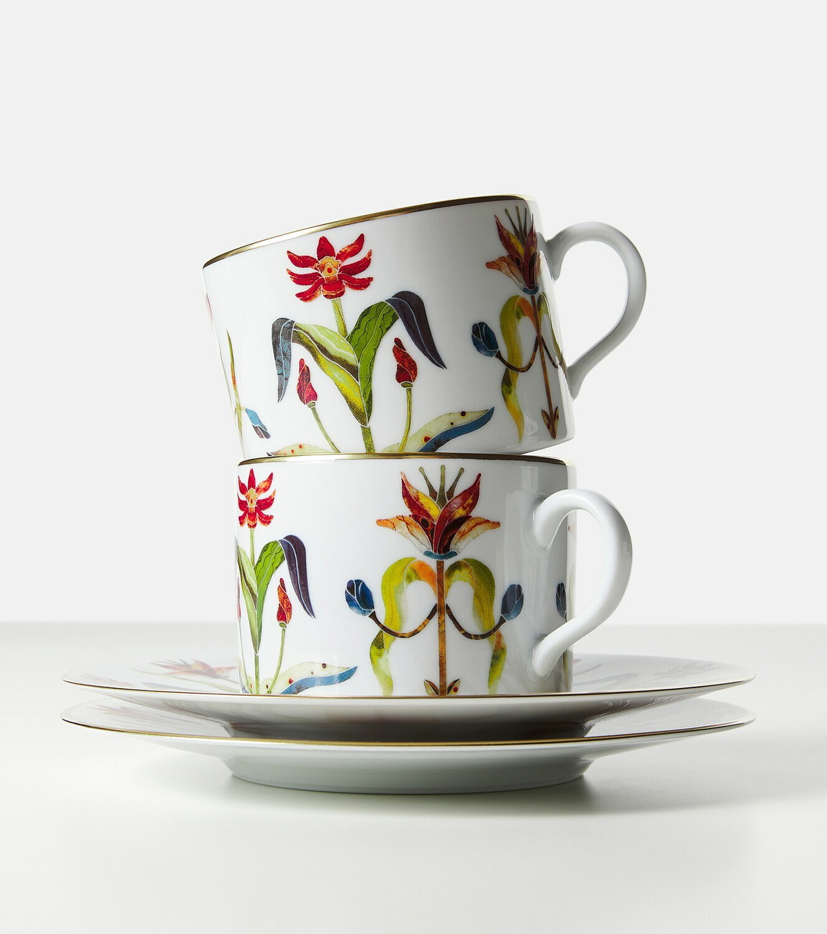 L'Objet Grand Tour set of 2 teacups and saucers