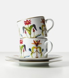 L'Objet Grand Tour set of 2 teacups and saucers