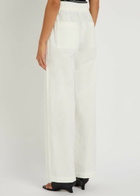 Vince Double-waist Drawstring Wide-leg Cotton Trousers Off White