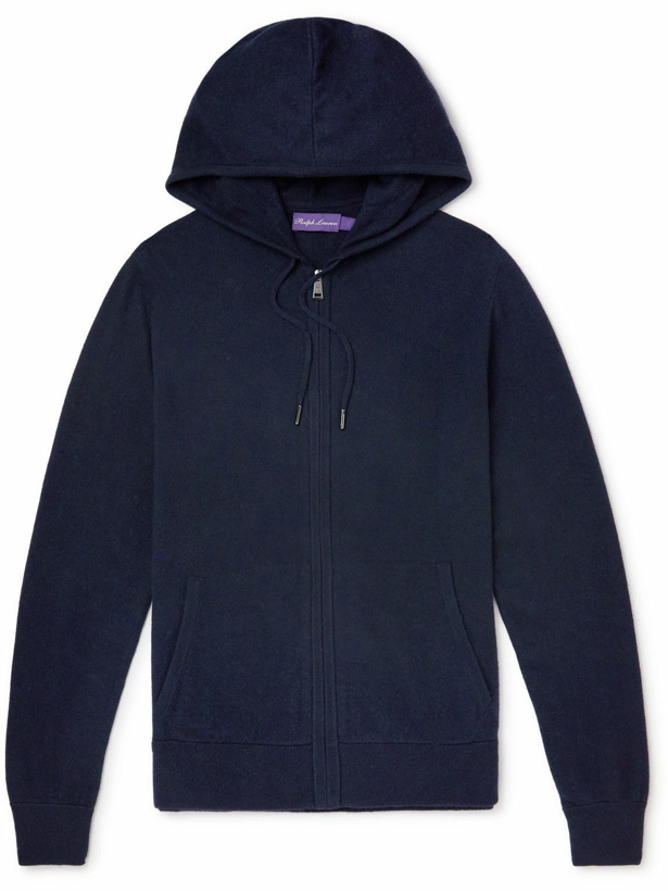 Photo: Ralph Lauren Purple label - Wool and Cashmere-Blend Zip-Up Hoodie - Blue