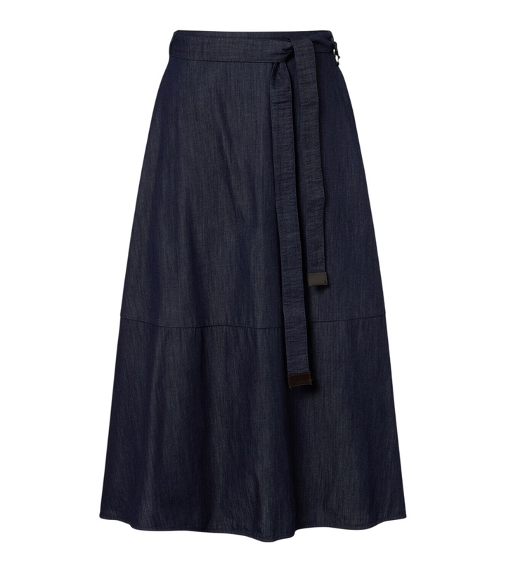 Photo: 'S Max Mara Belted denim midi skirt