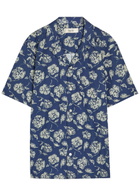 Forét Floral-print Cotton Shirt Navy