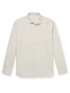 120% - Slim-Fit Embroidered Linen Shirt - White