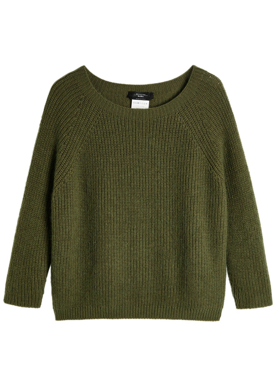 Weekend Max Mara Xeno Open-knit Jumper Olive