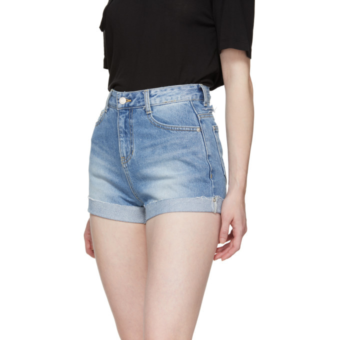 Short En Jean Retroussé TOPSHOP - Taille 8 (28 Pouces De Tour De Taille) - Longueur 71 Cm - Occasion