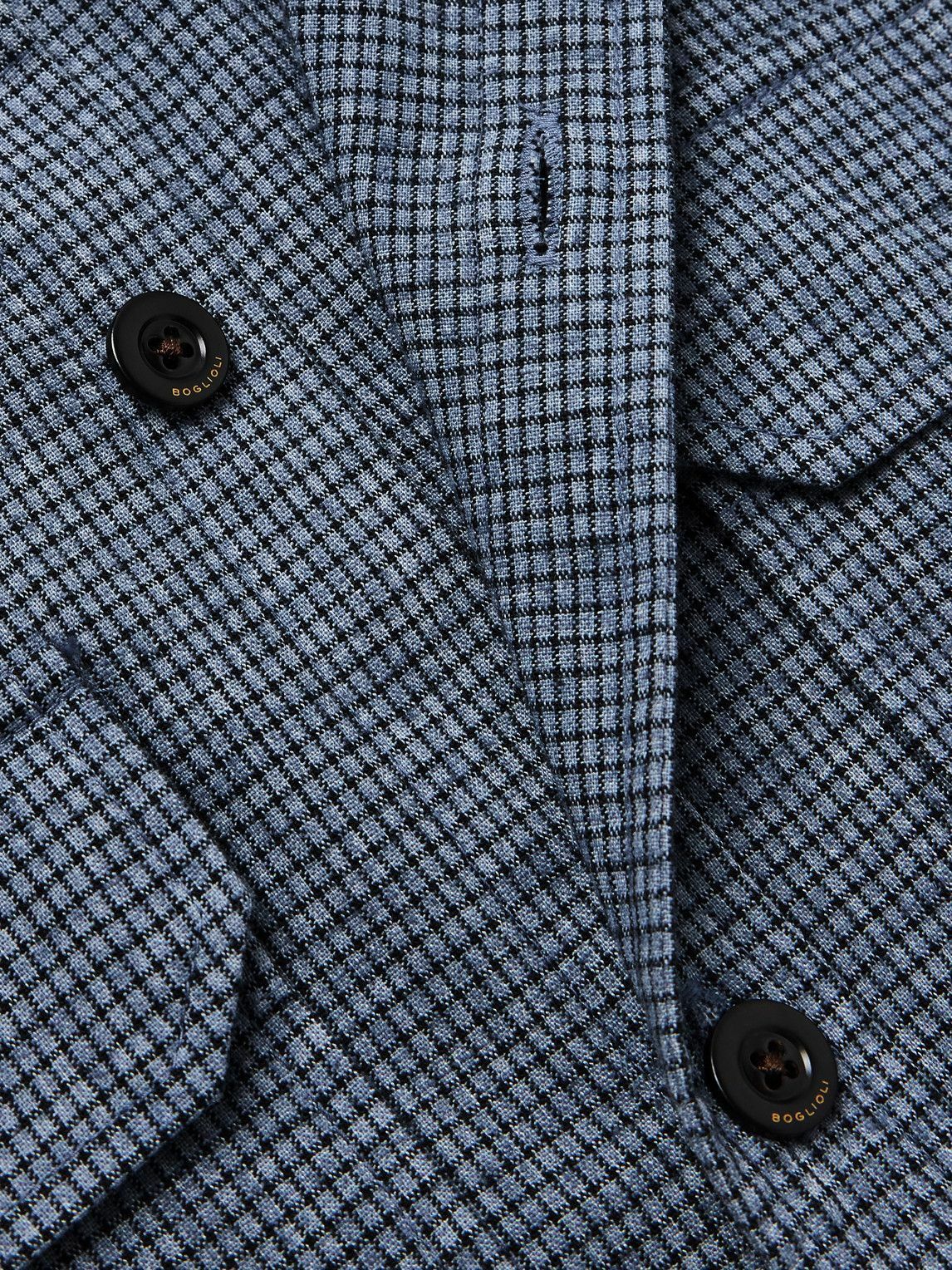 Boglioli - David Checked Cotton-Blend Overshirt - Blue