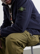 Stone Island - Garment-Dyed Wool Nylon Flannel-TC Overshirt - Blue