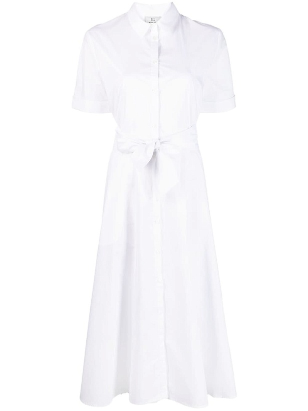 Photo: WOOLRICH - Belted Long Cotton Poplin Shirt Dress
