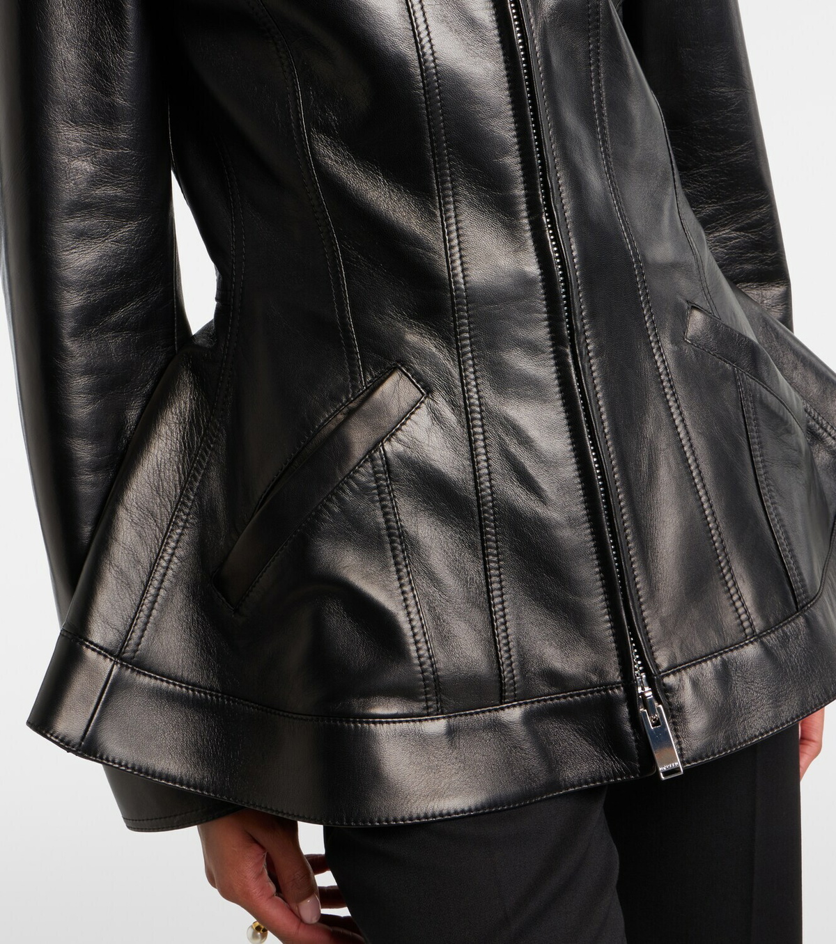 McQueen Peplum leather jacket