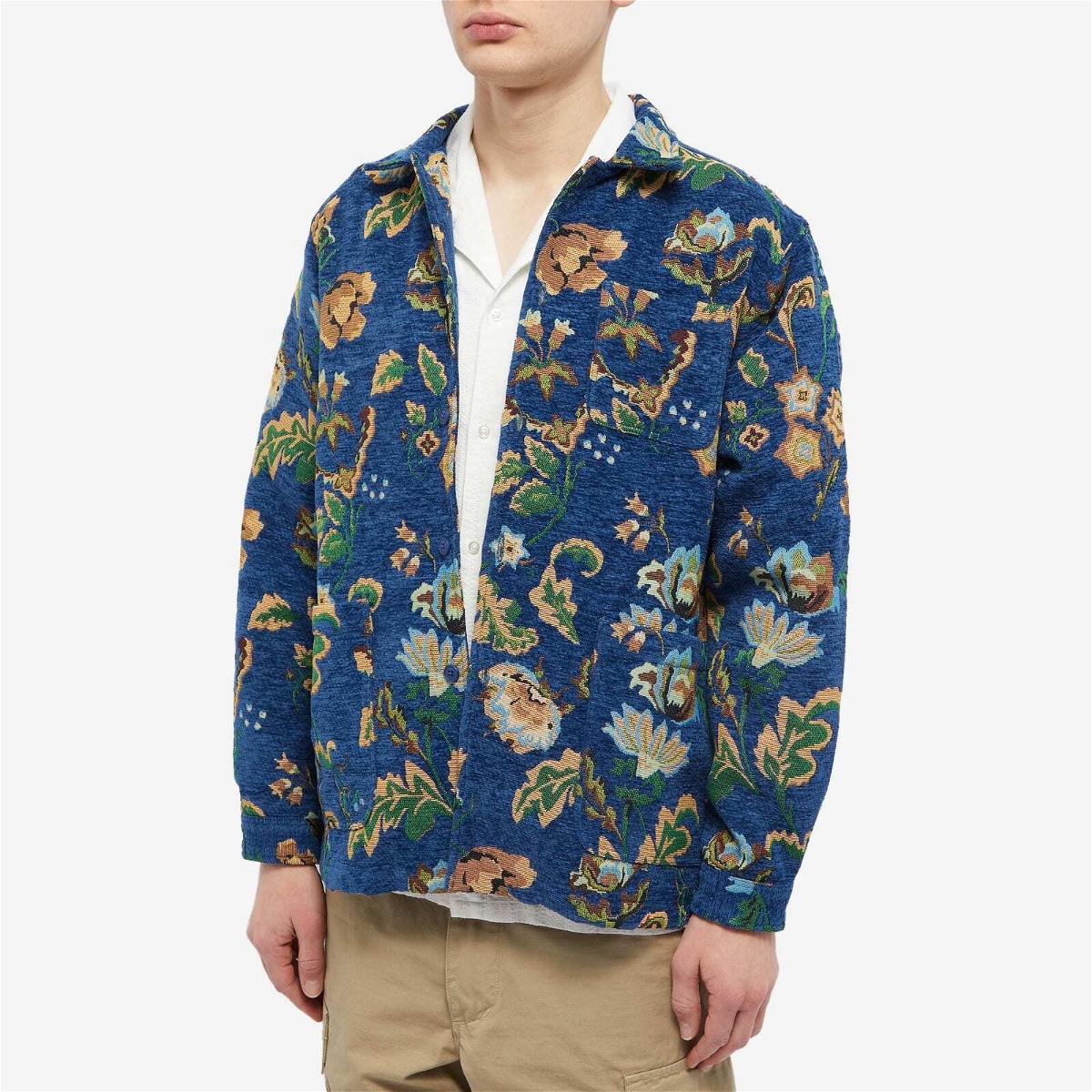 Kestin Men's Ormiston Shirt Jacket in Royal Blue Jacquard Kestin Hare