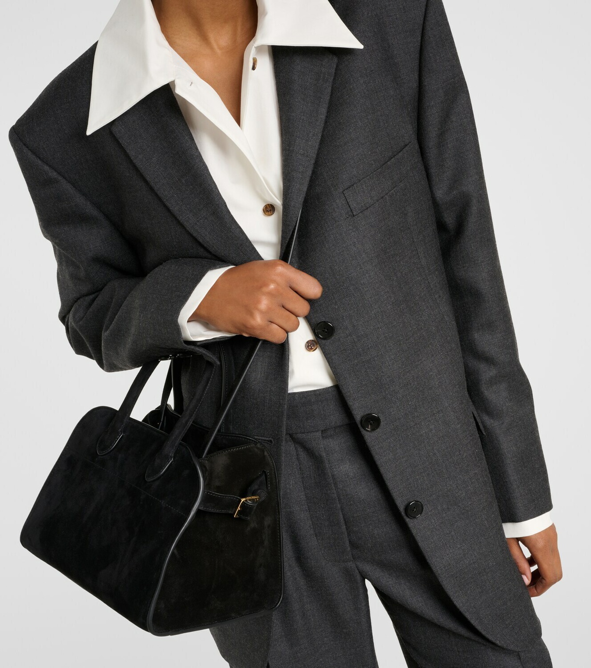 The Row Soft Margaux 10 suede tote bag The Row