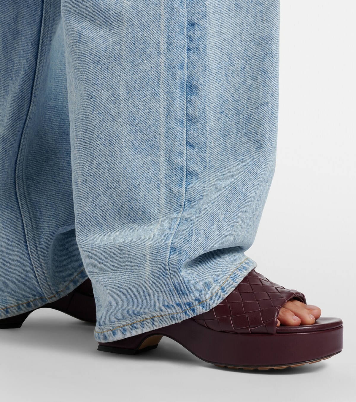 Bottega Veneta Rosita Intrecciato leather wedge mules