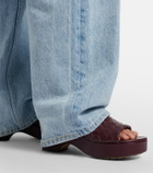 Bottega Veneta Rosita Intrecciato leather wedge mules