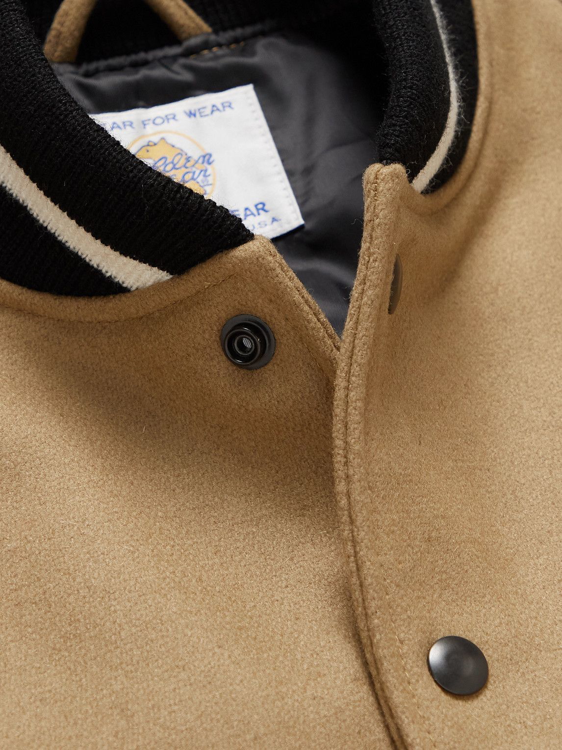 GOLDEN BEAR The Hayes Leather-Trimmed Wool-Blend Varsity Jacket