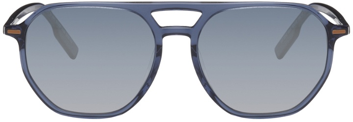 Photo: ZEGNA Blue Aviator Sunglasses