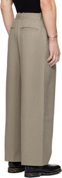 Youth Beige Triple Stitch Wide Trousers
