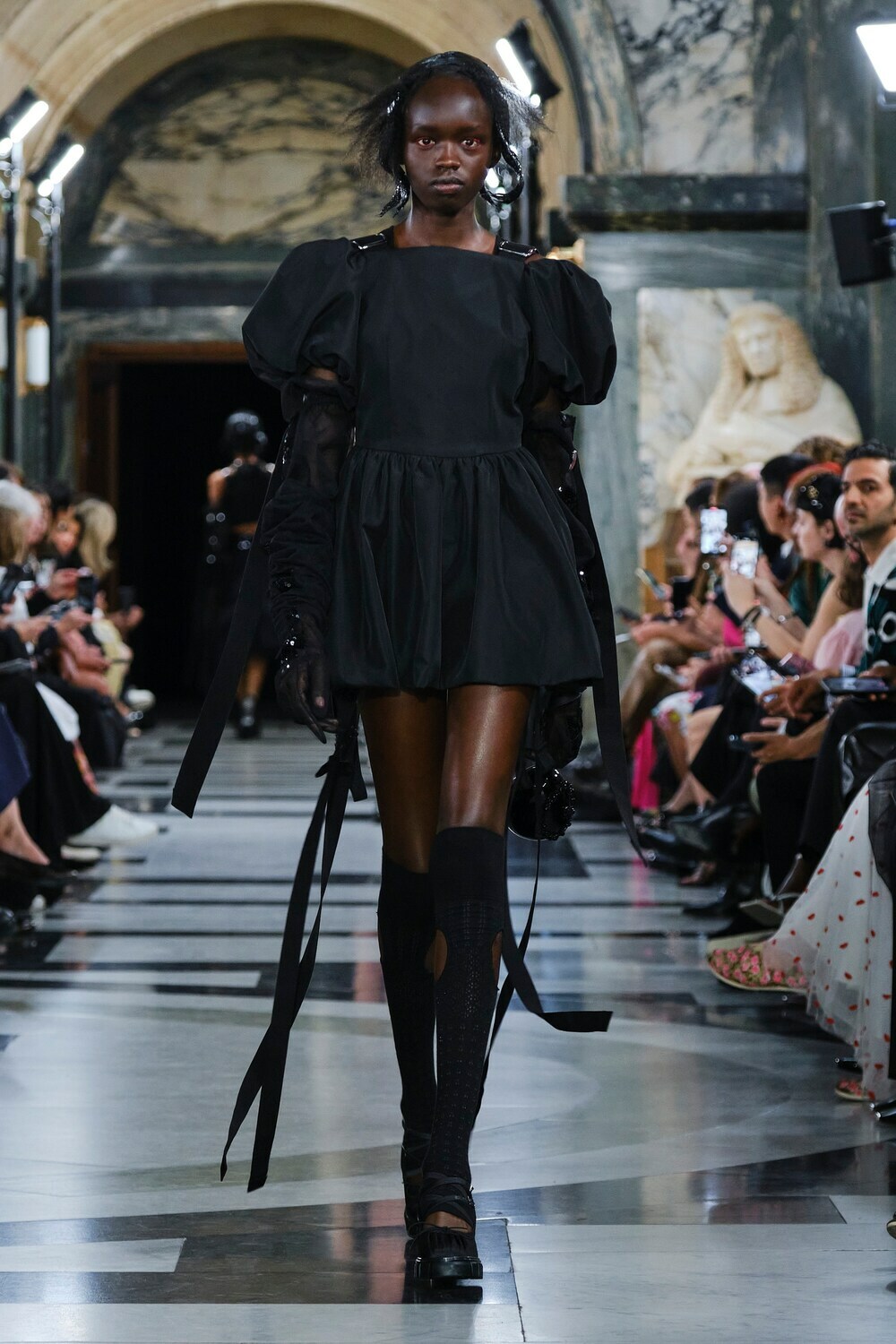 simone rocha mini dress Simone Rocha Black Gathered Minidress Simone Rocha