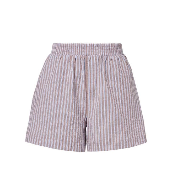 Photo: Varley Darina seersucker striped cotton shorts