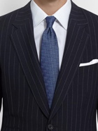 Kingsman - Navy Slim-Fit Single-Breasted Pinstriped Cotton Suit - Blue