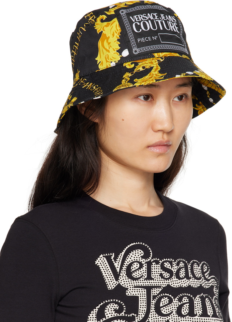 人気商品 Versace Jeans Couture Black Chain Couture Bucket Hat Versace 帽子