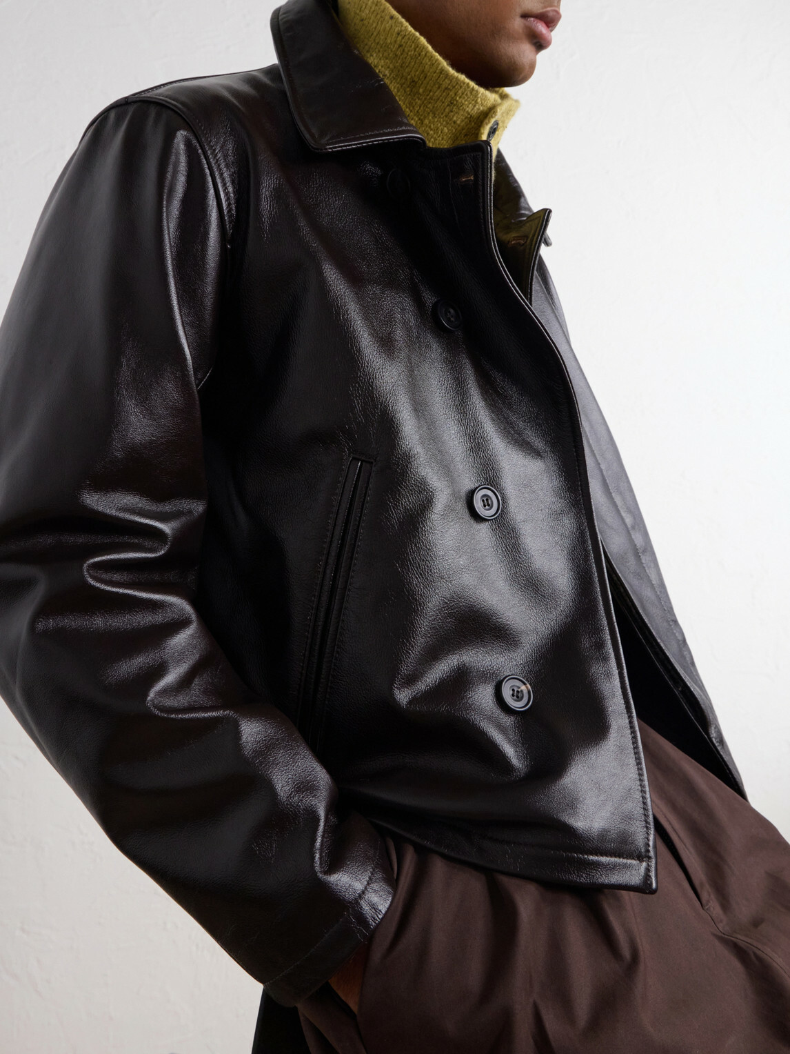 SAGE NATION - Glossed-Leather Jacket - Black