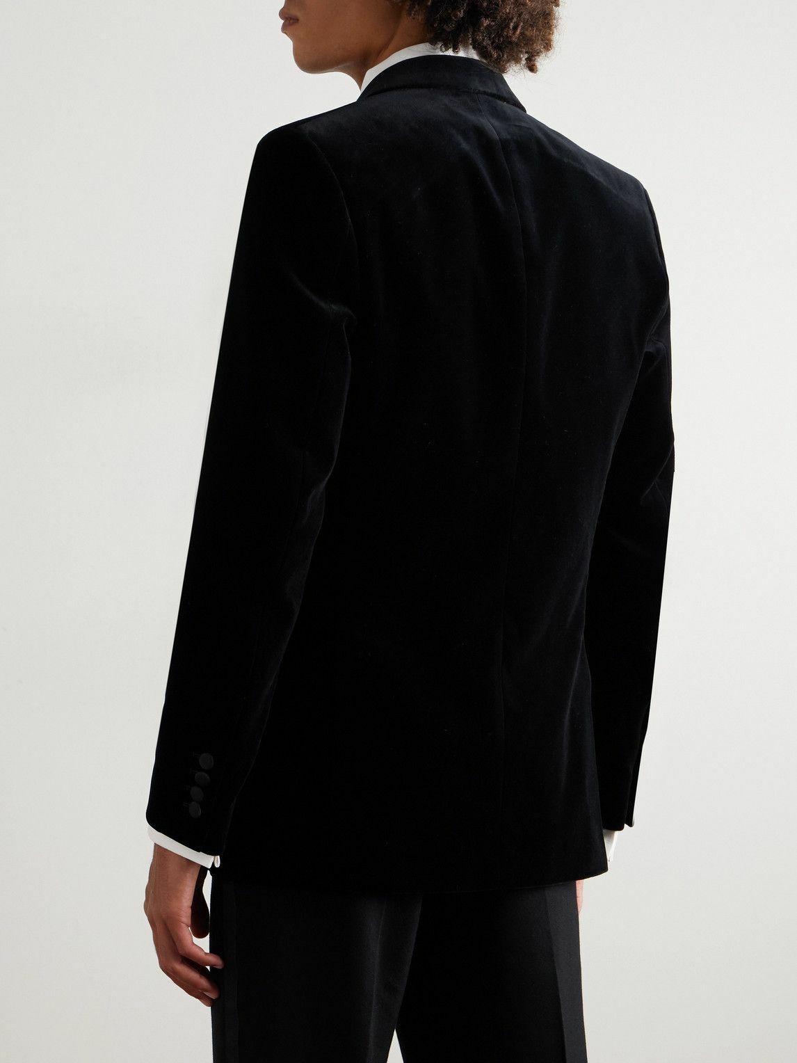 Favourbrook - Slim-Fit Double-Breasted Cotton-Velvet Tuxedo Jacket - Black