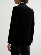 Favourbrook - Slim-Fit Double-Breasted Cotton-Velvet Tuxedo Jacket - Black