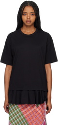 Comme des Garçons Shirt Black Ruffled T-Shirt