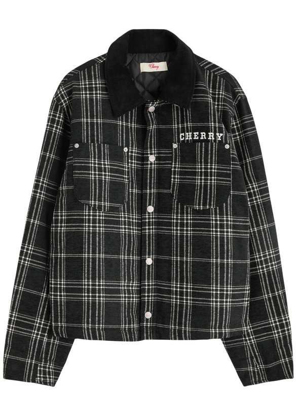 Photo: Cherry Los Angeles Checked-jacquard Chenille Jacket Black