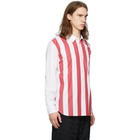 Comme des Garcons Homme Plus White and Red Broad Stripe Shirt