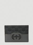 Gucci - Logo Cut Out Card Holder in Dark Grey