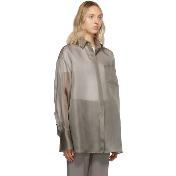 The Row Grey Silk Organza Claire Shirt The Row