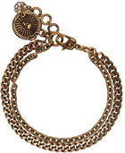 Alexander McQueen Gold Snake & Skull Medallion Bracelet