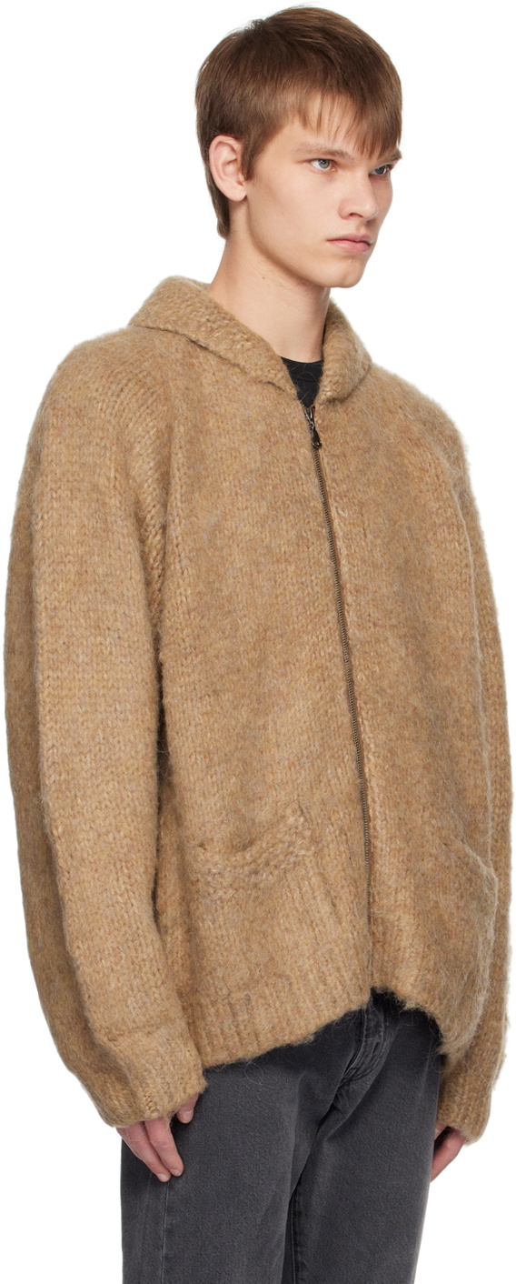 JieDa Beige Shawl Collar Sweater JieDa