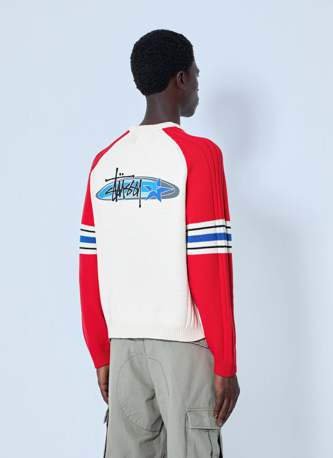Stüssy Stripe Raglan Crewneck Sweatshirt