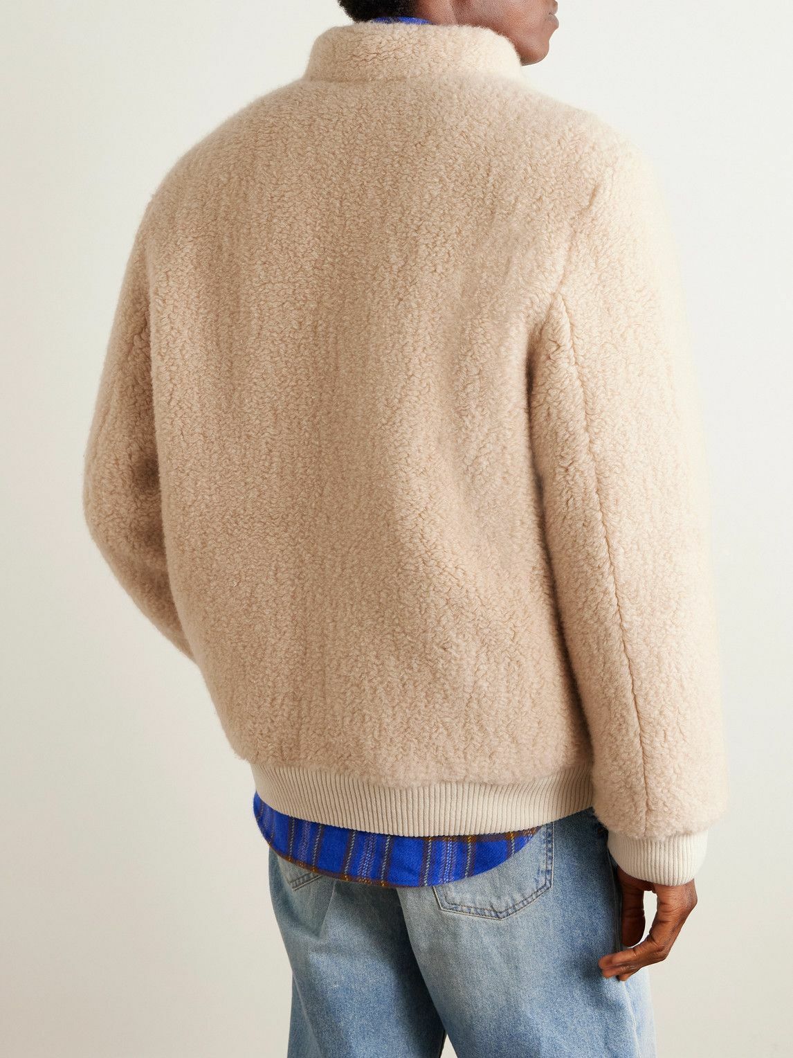 God's True Cashmere - Cashmere-Fleece Bomber Jacket - Gray