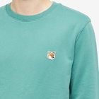 Maison Kitsuné Men's Fox Head Patch Regular Crew Sweat in Teal Grey