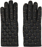 Ernest W. Baker Black Studded Gloves
