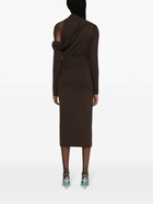 GAUGE81 Brown Teresa Asymmetric Midi Dress