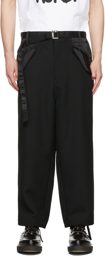 Photo: Sacai Black Wool & Nylon Trousers